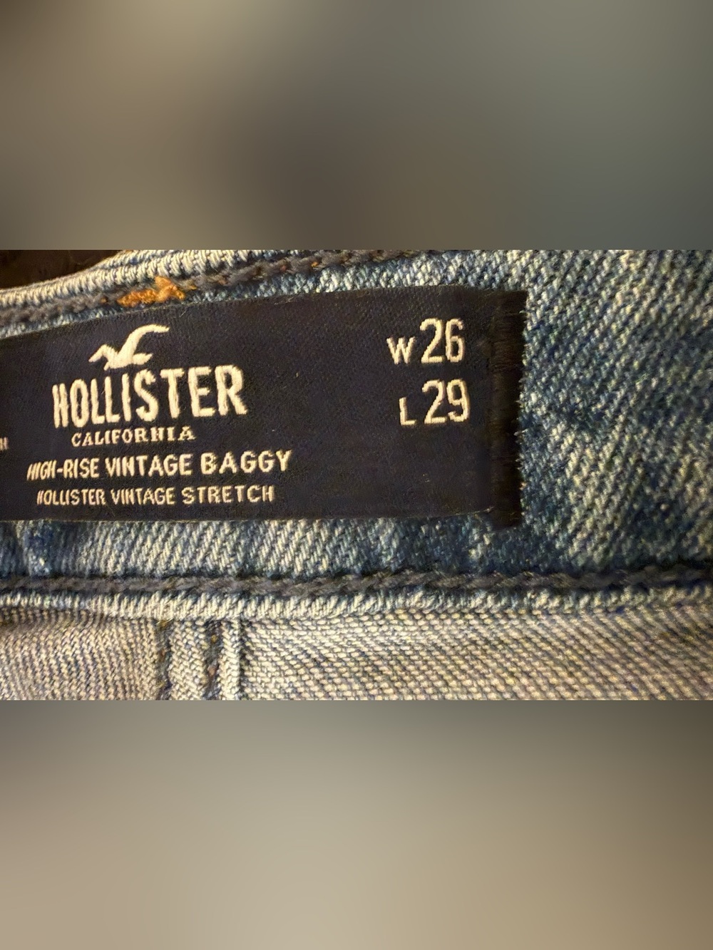 Hollister High Rise Vintage Baggy Jeans Distressed W26 L29 (Size 3S) - Picture 7 of 9